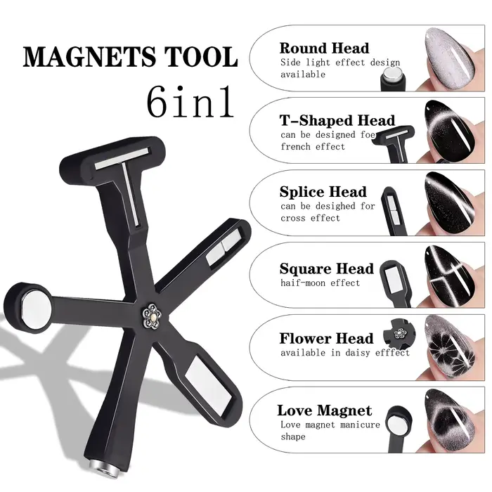 Aimant pour ongles 6 en 1