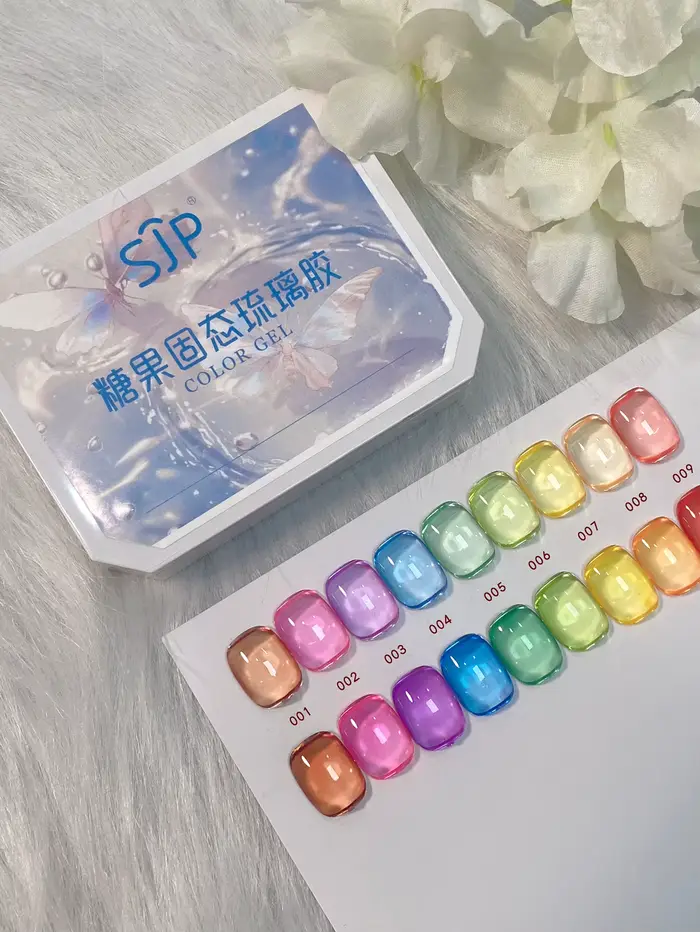 9 couleurs printemps/été solide vernis à ongles glace gelée transparente Dopamine verre bonbons arc-en-ciel Macaron