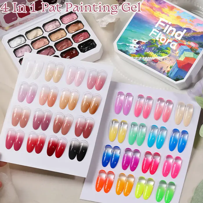 Palette de 16 couleurs de gel à ongles néon pour peinture