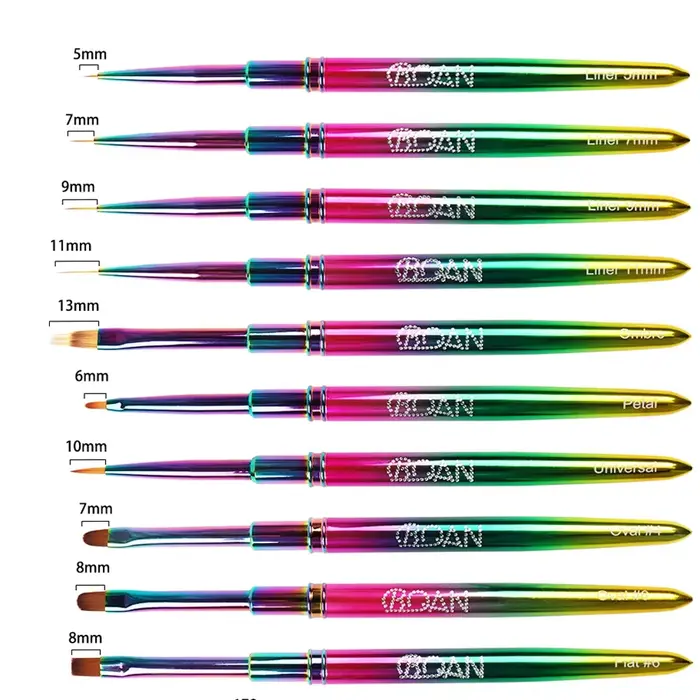 BQAN 10 styles de pinceaux pour nail art à effet dégradé étoilé