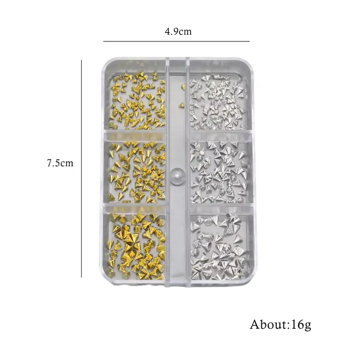 Rivets pour Nail Art de Style Punk noir et argent