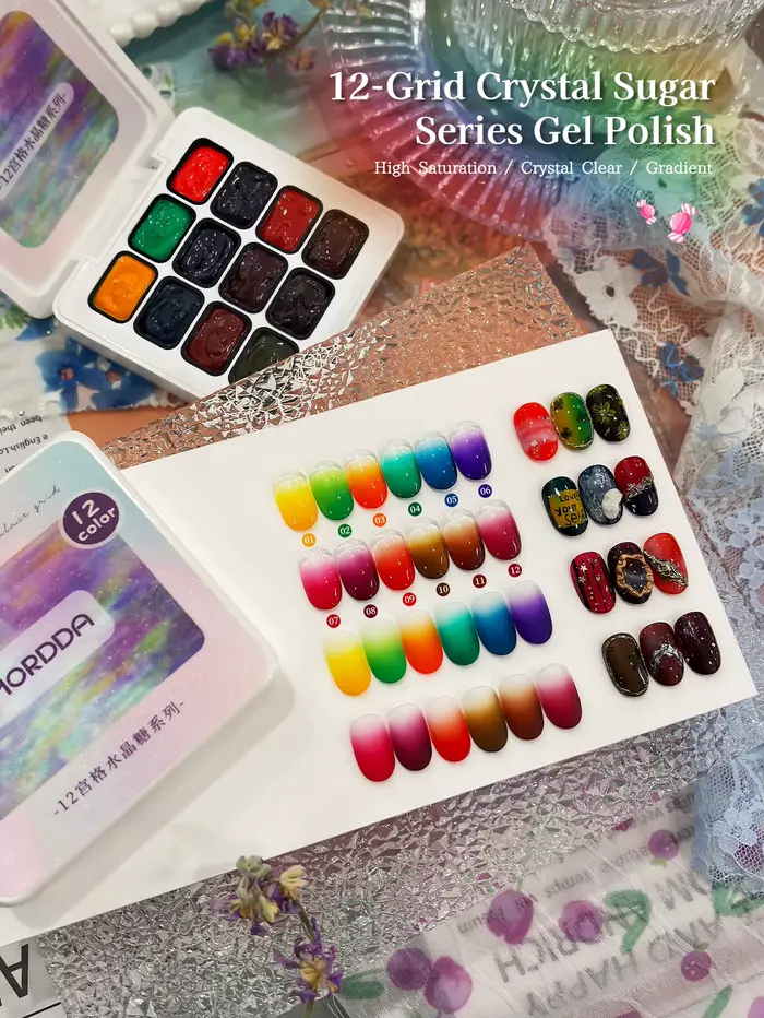 MORDDA ﻿   Gel 12 couleurs - Vernis à ongles semi-solide adapté à la manucure DIY, style coréen, eff