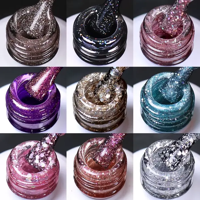 Clou Beaute paillettes Gel vernis à ongles couleur d'hiver