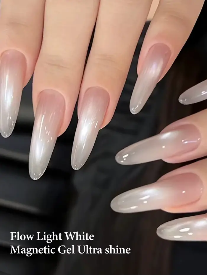 Vernis à ongles gel magnétique blanc ultra brillant MTSSII Flow Light 10ml