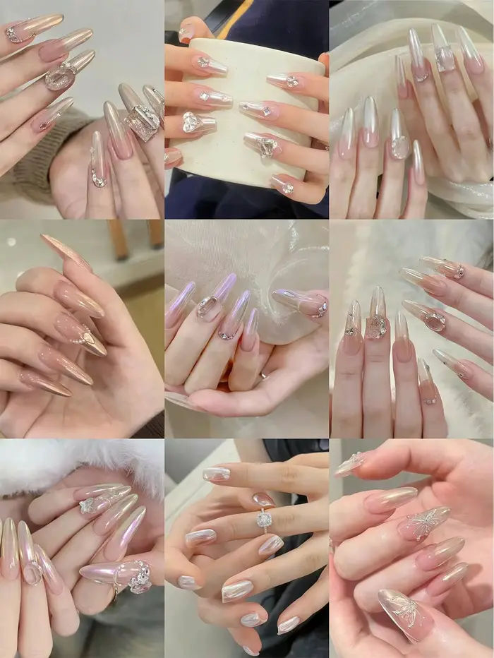1 boîte de poudre à ongles miroir clair de lune argent paillettes fines effet métallique Pigment Gel vernis Chrome
