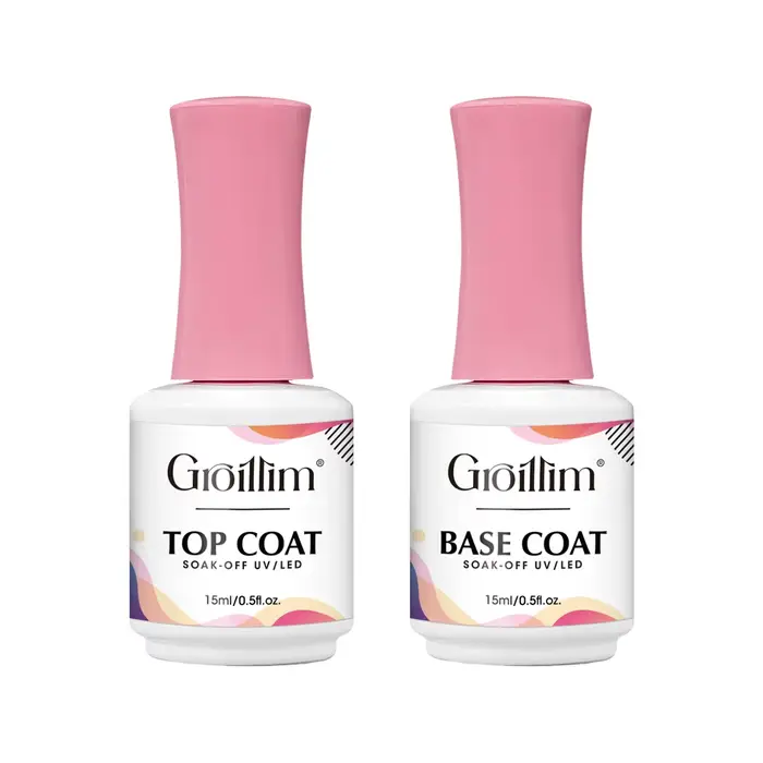 Kit de démarrage de vernis à ongles en gel sans essuyage Groillim 15 ml - / Kit de vernis à ongles e