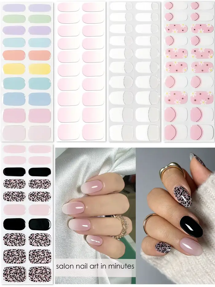 Bandes pour ongles en gel semi-durci | Autocollants