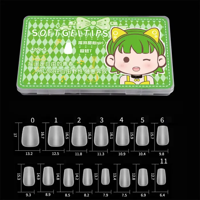 Faux ongles portables ultra-courts mats