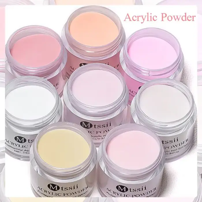 MTSSII – poudre acrylique transparente, 10g, Nude, blanc, rose, polymère professionnel pour Extensio