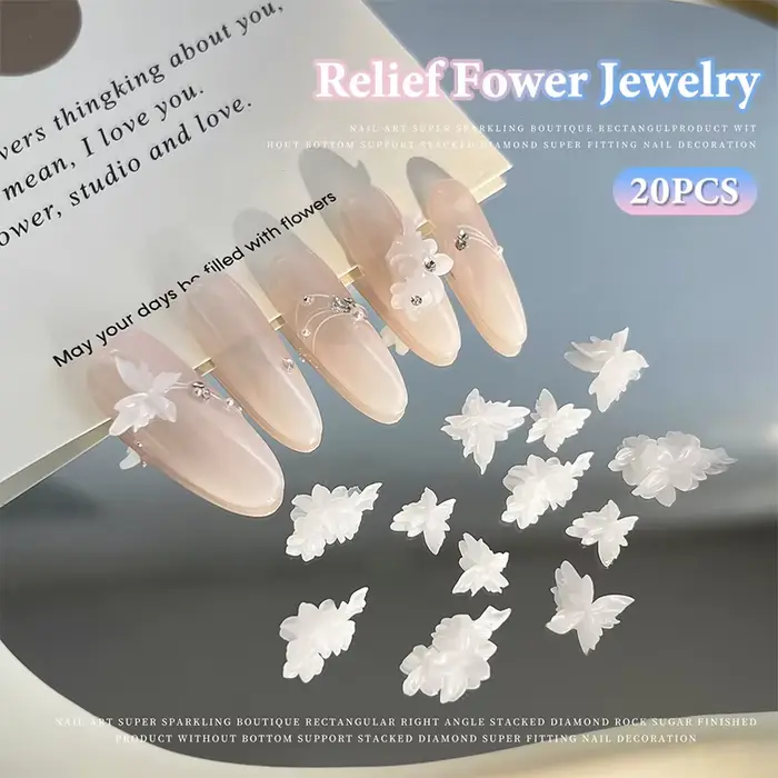 20 pièces papillons Nail Art décorations résine ongles papillon breloques