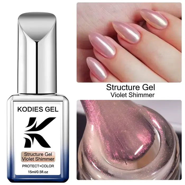 KODIES GEL Kitty Base en caoutchouc blanc Gel vernis à ongles perle brillant 15ML Semi Permanent UV