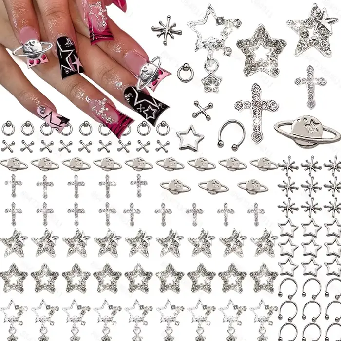 70 pièces breloques pour ongles en forme d'étoile