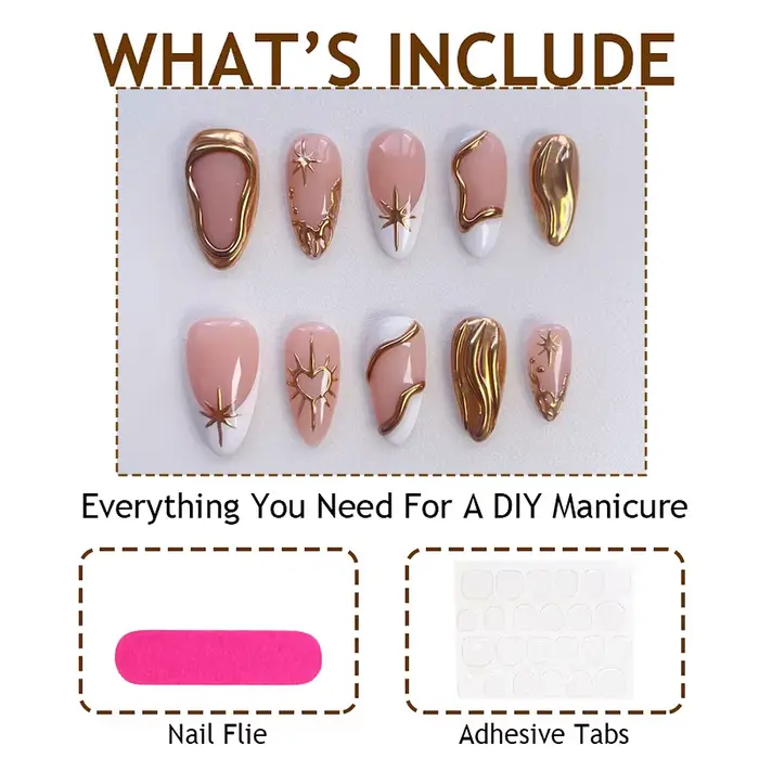 10 pièces/boîte Faux ongles à presser en acrylique