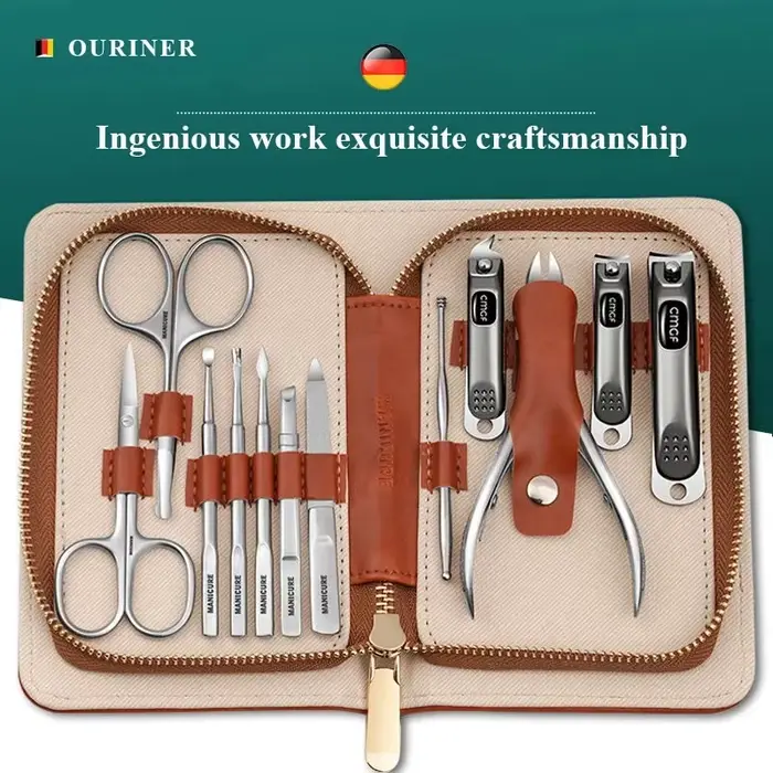 Kit de Manucure avec Coupe-Ongles Gris Morandi