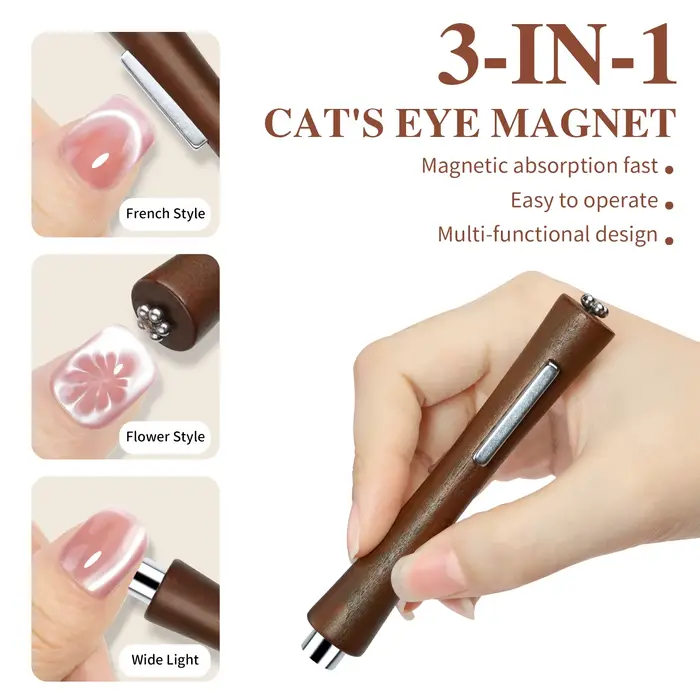 Bâton magnétique multifonctionnel puissant 3 en 1 pour Nail Art, avec fer en forme de Y, pour vernis