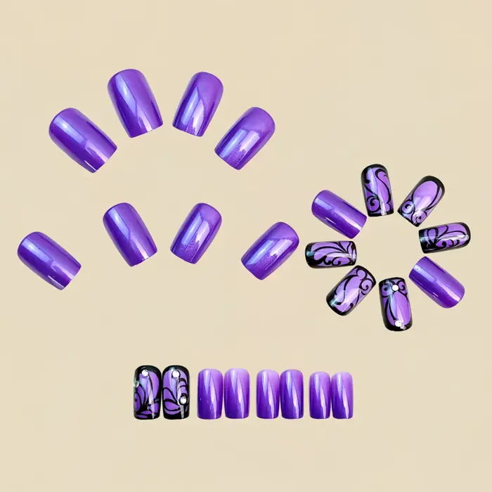 Faux ongles carrés moyens pour femmes et filles