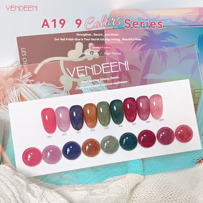 Vendeeni 9 couleurs/ensemble de vernis à ongles en gel pelucheux en fourrure, vernis à ongles en gel