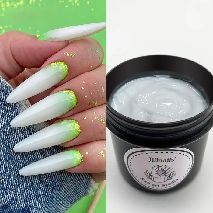 Jillnails 100g Gel de construction naturel en gelée transparente pour extension d'ongles, crème de modelage en caoutchouc