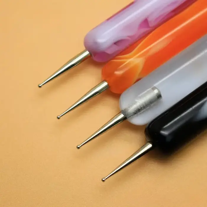 Français double extrémité débutant haute qualité peinture manucure outil acrylique dessin Nail Art brosse