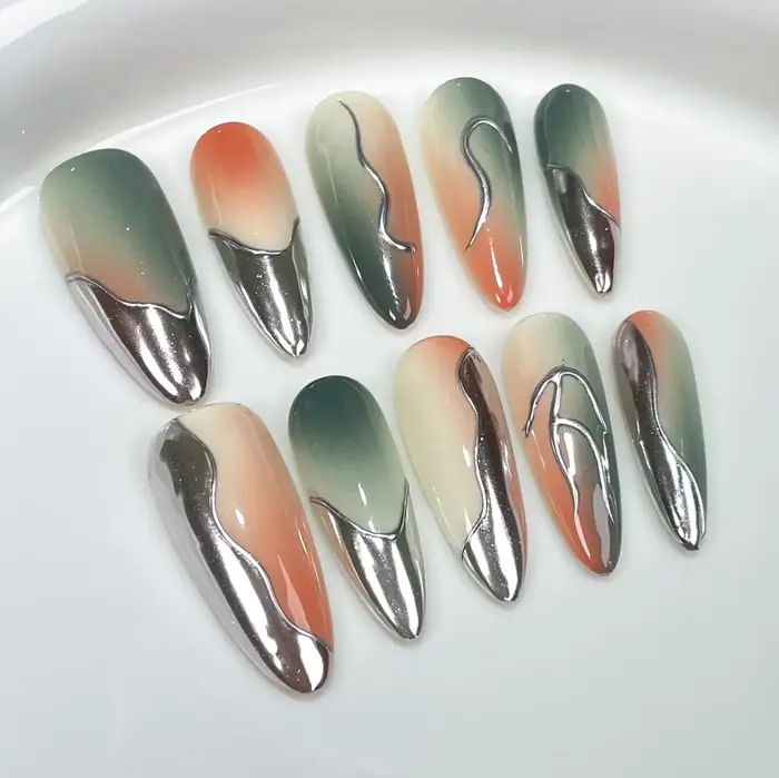 Faux ongles artificiels en forme d'amande