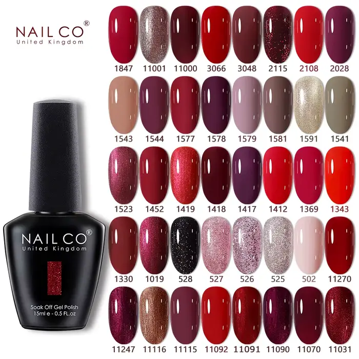 NAILCO 15ml café ongles Art rouge marron couleur Gel vernis