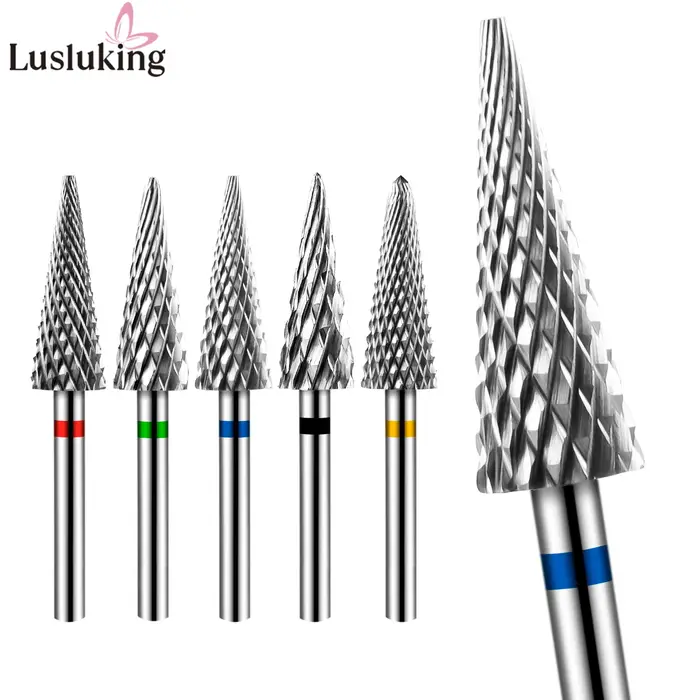 Forets à ongles en tungstène carbide, accessoire de manucure électrique, fraises pour dissolvant de