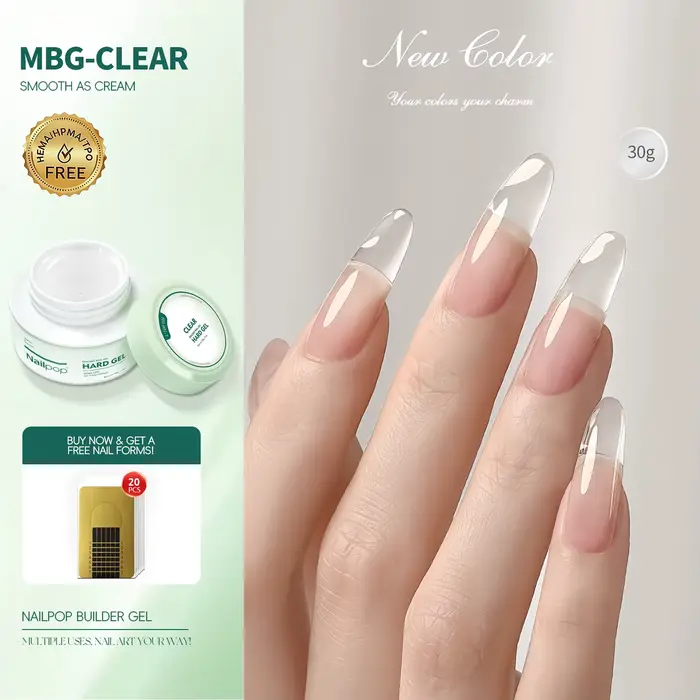 Nailpop 30g HEMA-FREE constructeur Gel laiteux lisse UV Gel pour ongles pour Extension longue durée 