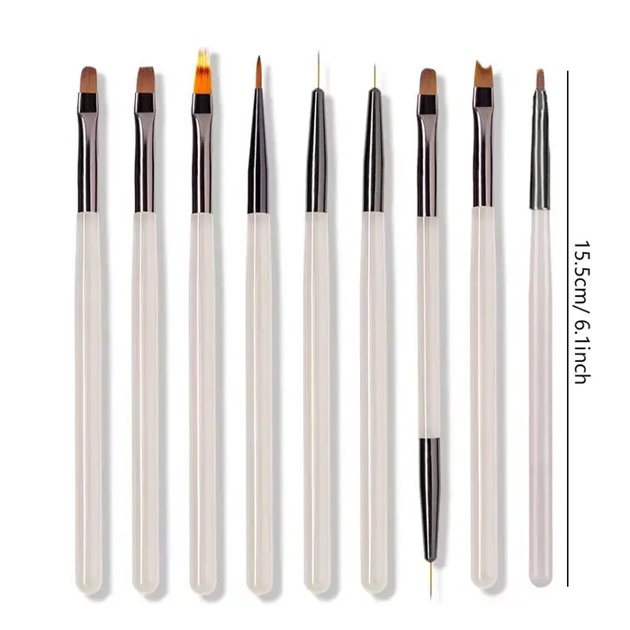 Ensemble de brosses à ongles en acrylique pour Gel UV, Extension de pointes d'ongles, outils de Salo
