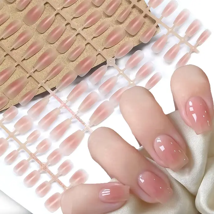 30 pièces couleur nue faux ongles mode presse sur Extension rapide mat portable