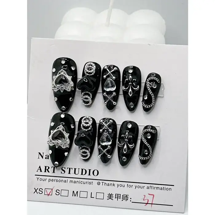 10 pièces à la main porter des ongles série Dark Mine foncé épicé fille Style Patch