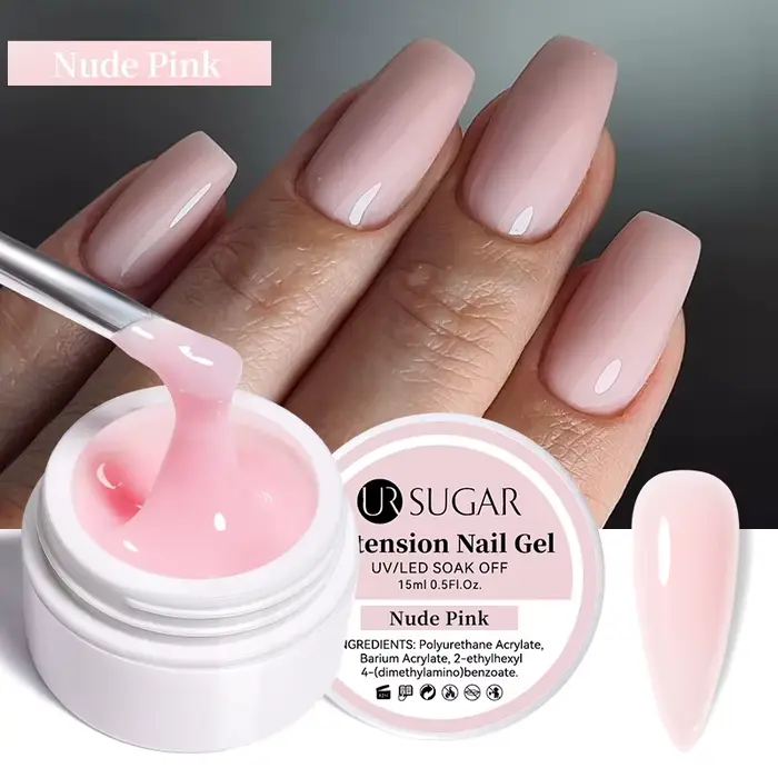 UR SUGAR 15ml gelée Extension vernis à ongles Gel de Construction UV rose blanc clair tremper Nail Art Gel