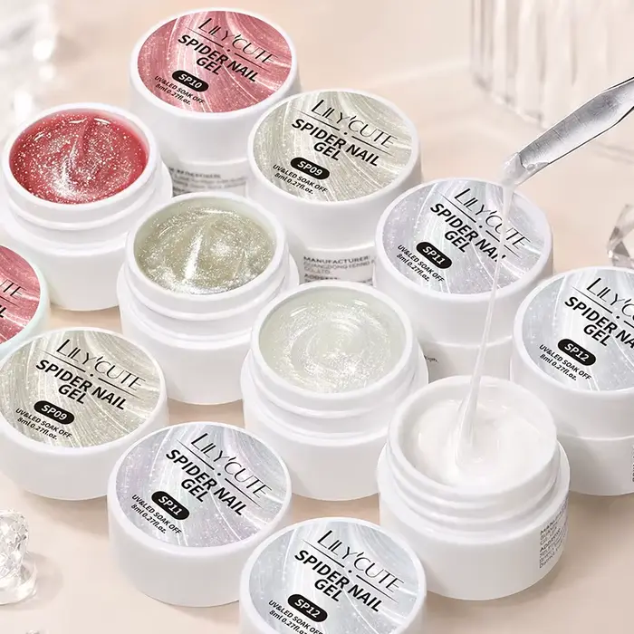 LILYCUTE 8ml Gel à ongles pailleté effet araignée