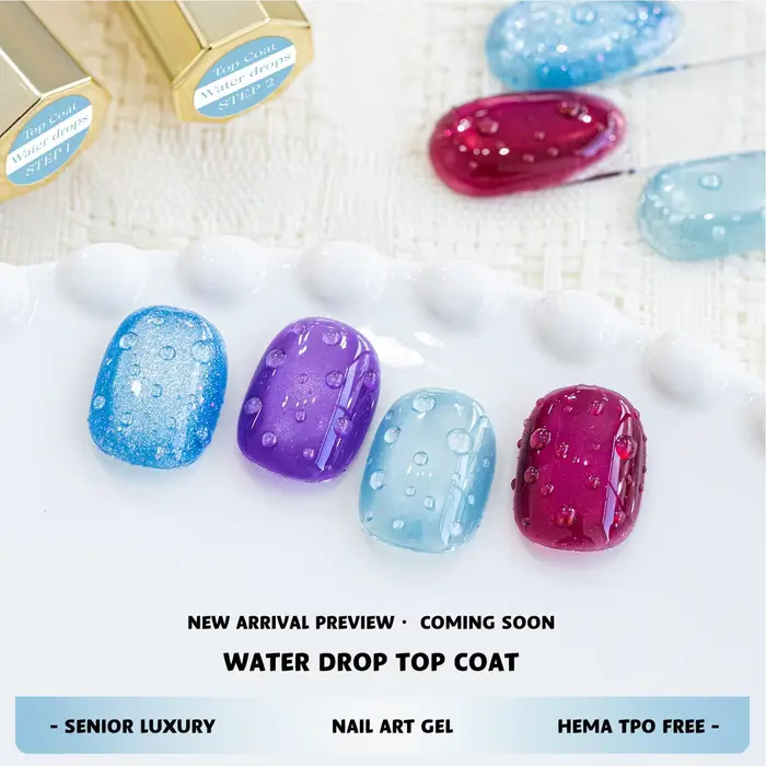 Gel pour ongles 2 pièces, gel de manucure 3D effet goutte de pluie, pour le polissage des ongles, pour filles, femmes, débutantes, performance, maison, salon, fête