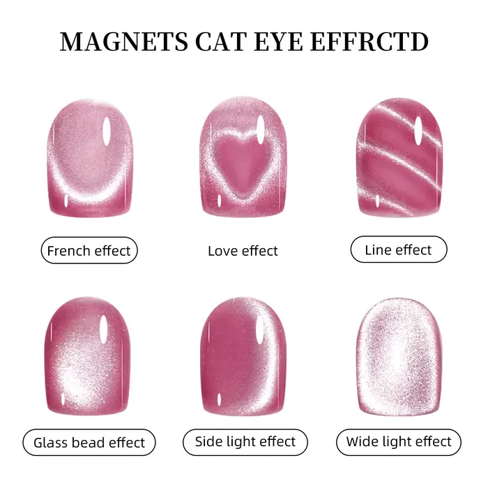 1 pièces 3-en-1 coeur forme oeil de chat Nail Art aimant Double ligne lune serpent français aimant s