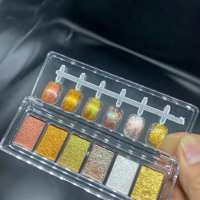 6 grilles brillant Bling boue ongles solide Pigment cristal opale frottant la poussière Aurora Chrome paillettes pâte charme japonais manucure Flash