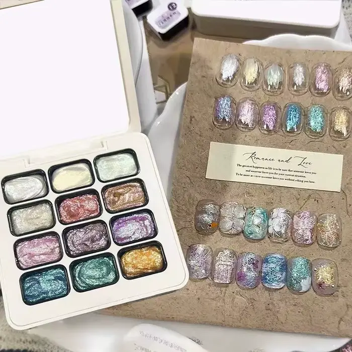 Gel à ongles solide 3D Aurora Fairy Cream 12 couleurs