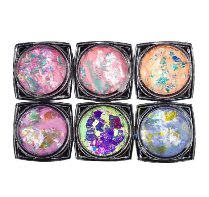Paillettes pour ongles effet caméléon 6 couleurs