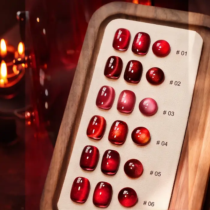 MIANEL 12ML Vernis à ongles gel œil de chat Océan Rouge 2026