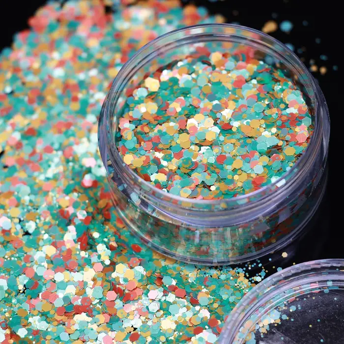 Paillettes de qualité biodégradable, 1.5g, scintillantes de noël, grosses paillettes pour Nail Art,