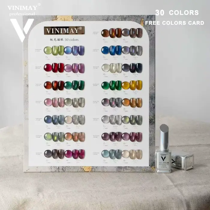 VINIMAY Nouveau Kit de Vernis à Ongles Gel Magnétique Effet Œil de Chat Aurora 30 Couleurs, Vernis G