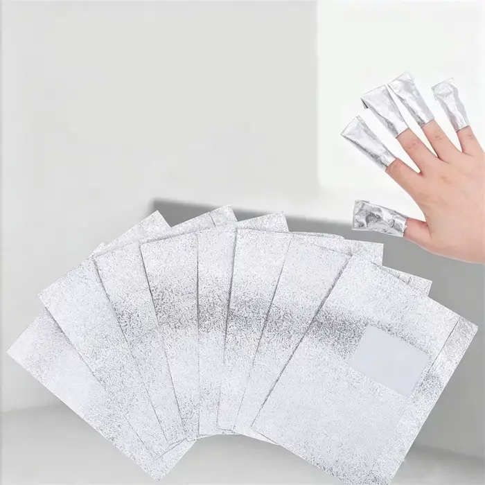 NOUVEAU Lot de 100 lingettes en aluminium pour dissolvant de vernis gel