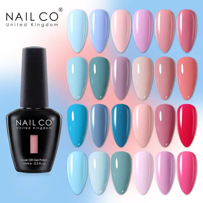 NAILCO 15ml été UV Gel Vernis à ongles couleurs roses Lakiery Hybrydowe
