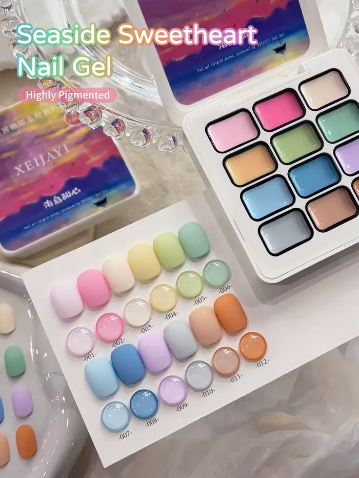 Vernis à ongles semi-permanent en gel solide 12 couleurs Seaside Sweetheart