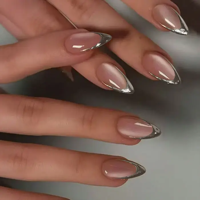 24 pièces d'art d'ongle de Gel 3D en forme d'amande fait à la main