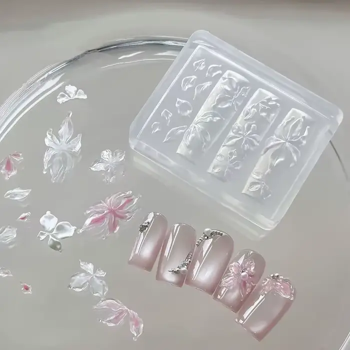 Moule en silicone pour ongles, motifs 3D multi-formes, boutons mignons, outil de manucure DIY pour f