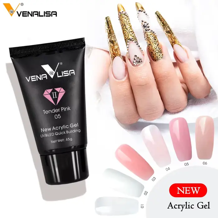 Venalisa nouveau Gel acrylique Poly Extension Gel pour ongles tremper UV LED pointes de tranche de Gel durables séchage rapide Transparent gelée Gel Base couche de finition