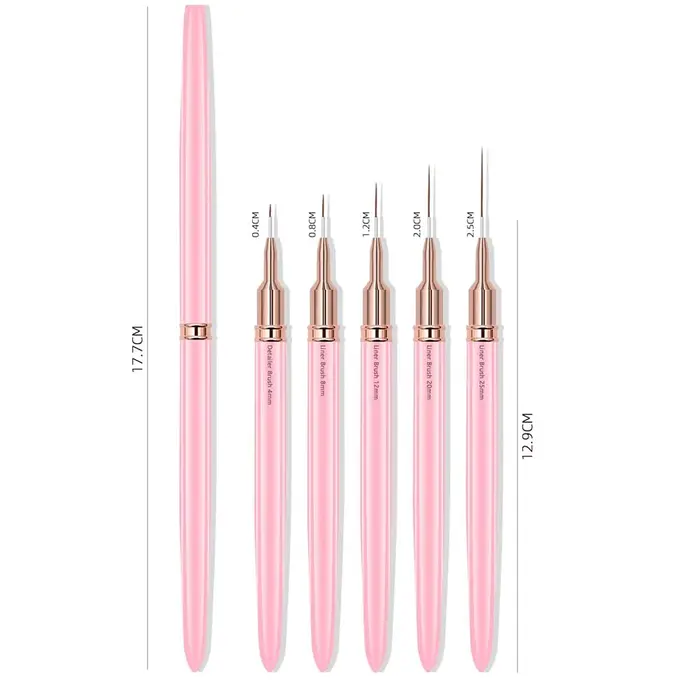 Pinceaux roses pour Nail Art