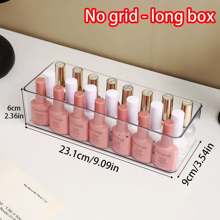 1 pièce Boîte de rangement et présentoir à vernis à ongles en acrylique à trois compartiments, pour