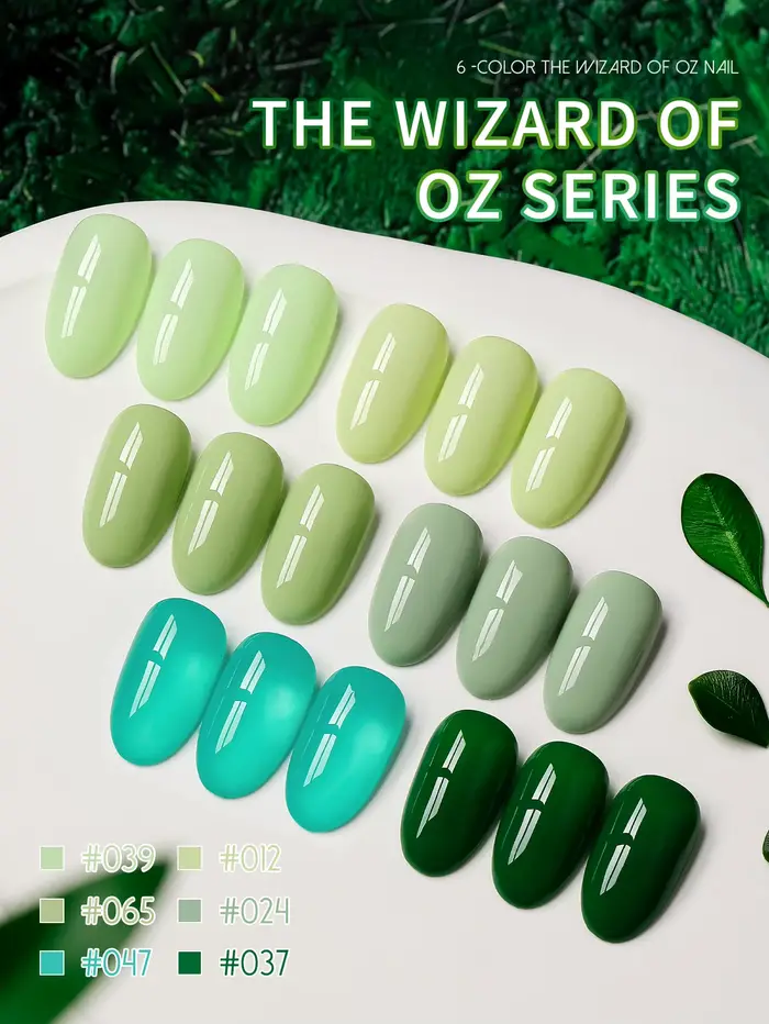 Ensemble de vernis à ongles en gel vert 15 ml (1/6 pièces)