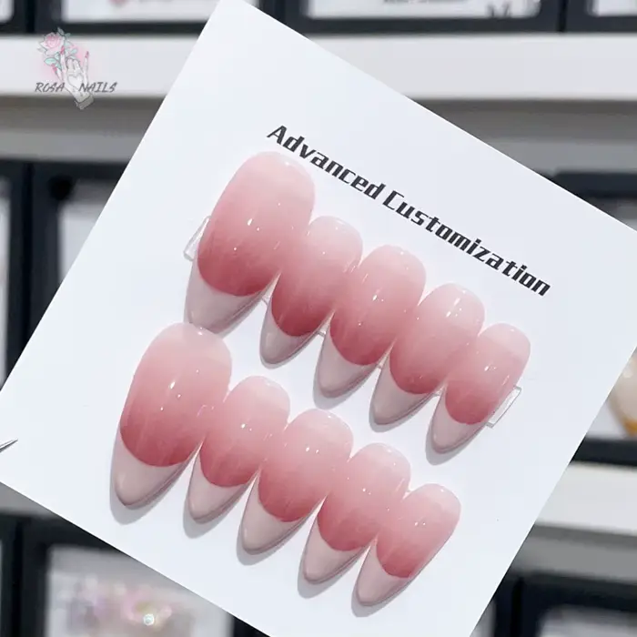 ROSA NAILS-Ensemble de faux-ongles à pression